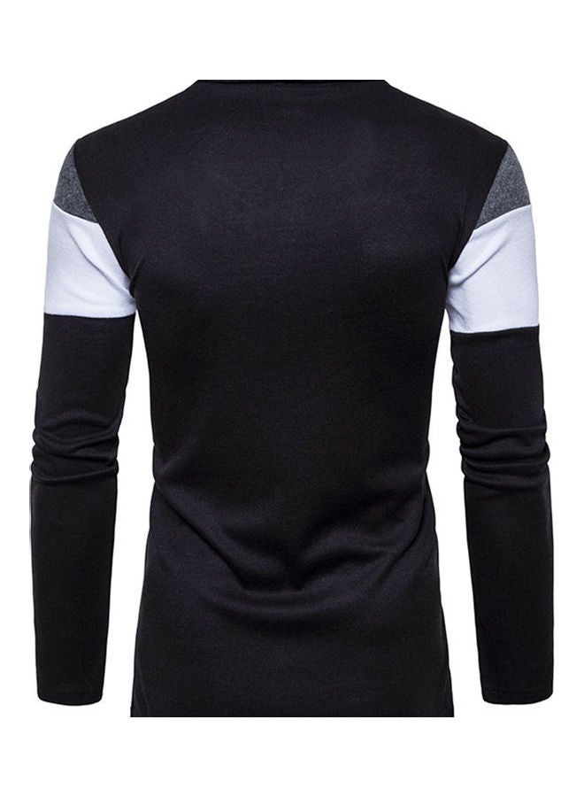 Lapel Knitting Cardigan Black/Grey/White - Image 2