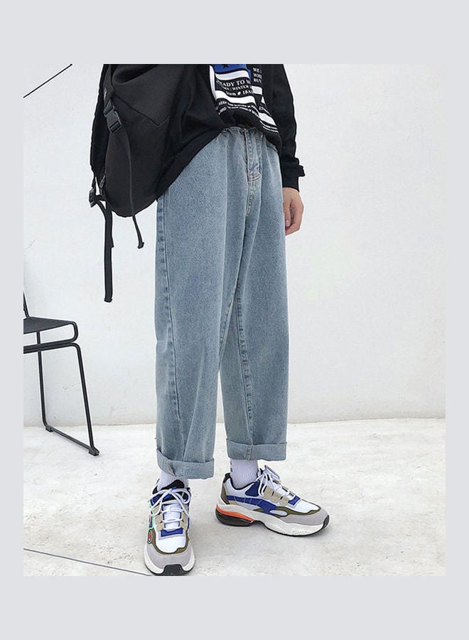 Loose Straight Pants Blue - Image 2