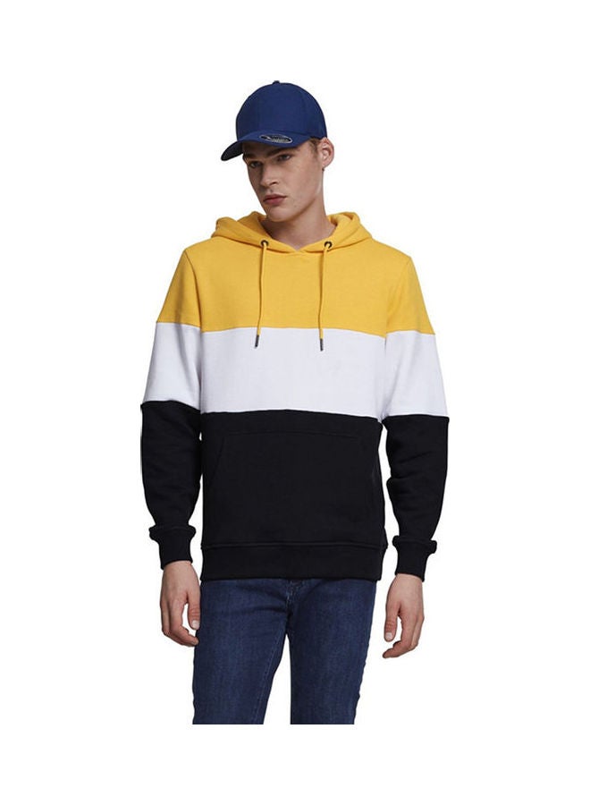Loose Hooded Sweater Yellow/White/Black  - Image 1