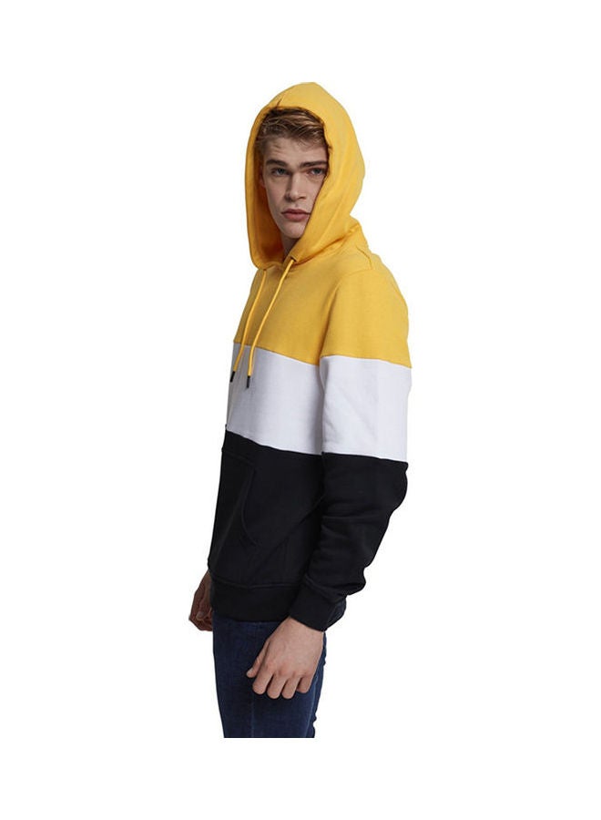 Loose Hooded Sweater Yellow/White/Black  - Image 3