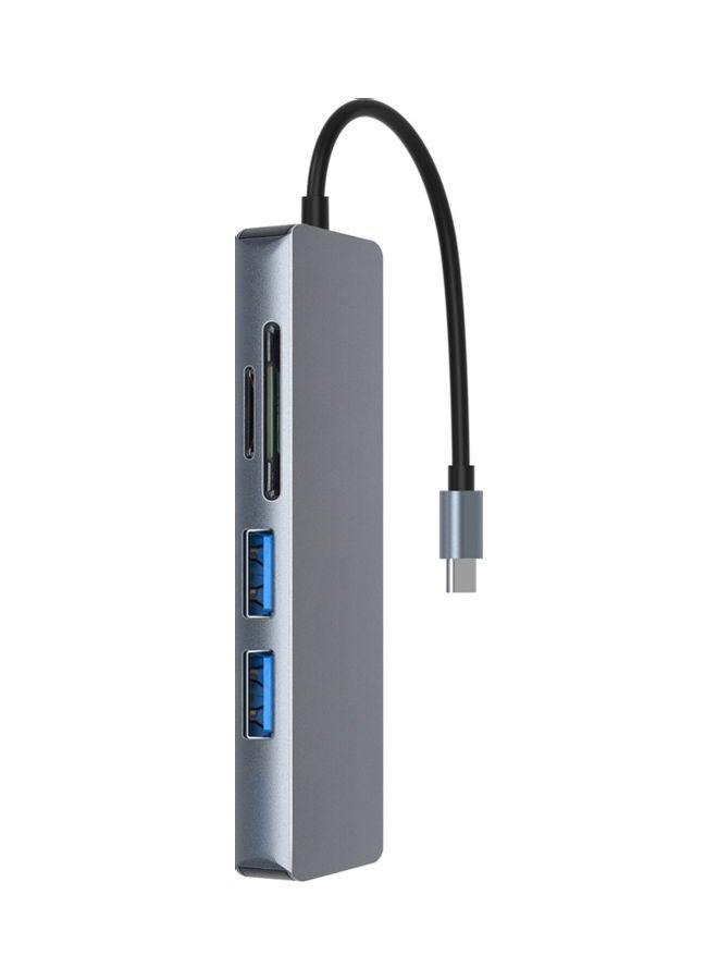 موزع منافذ USB Type C متعدد الوظائف 5 في 1 رمادي - Image 2