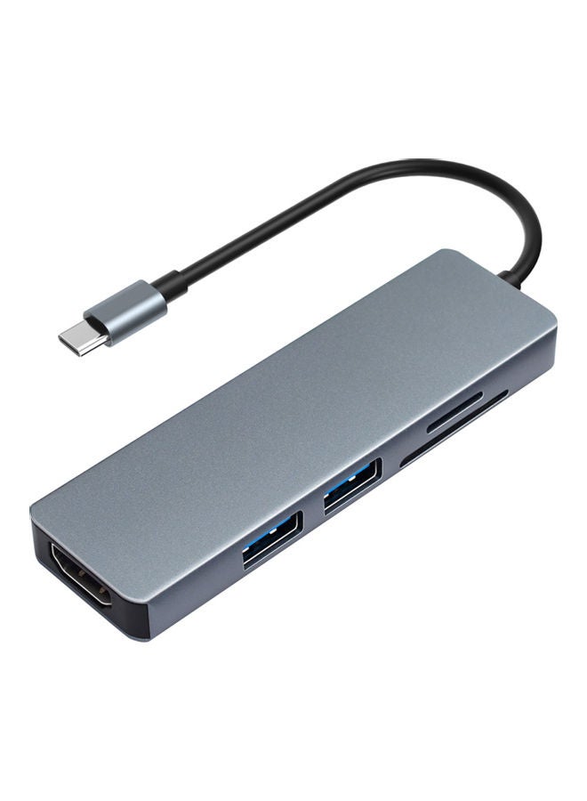 موزع منافذ USB Type C متعدد الوظائف 5 في 1 رمادي - Image 3