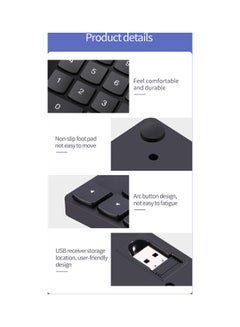 Generic Portable Wireless Numeric Keyboard Black  - Image 3