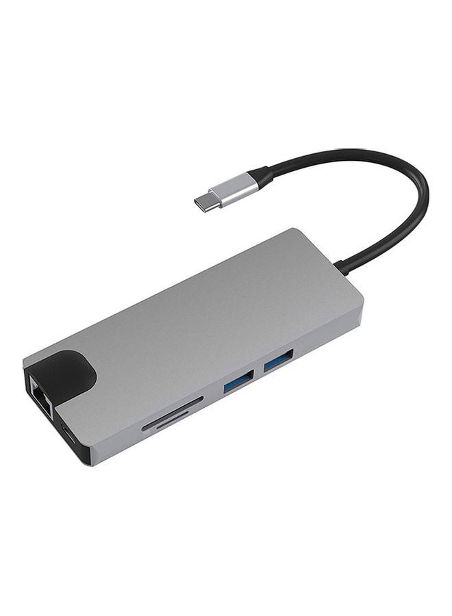 موزع منافذ 9 في 1 بمنفذ USB C. رمادي - Image 1