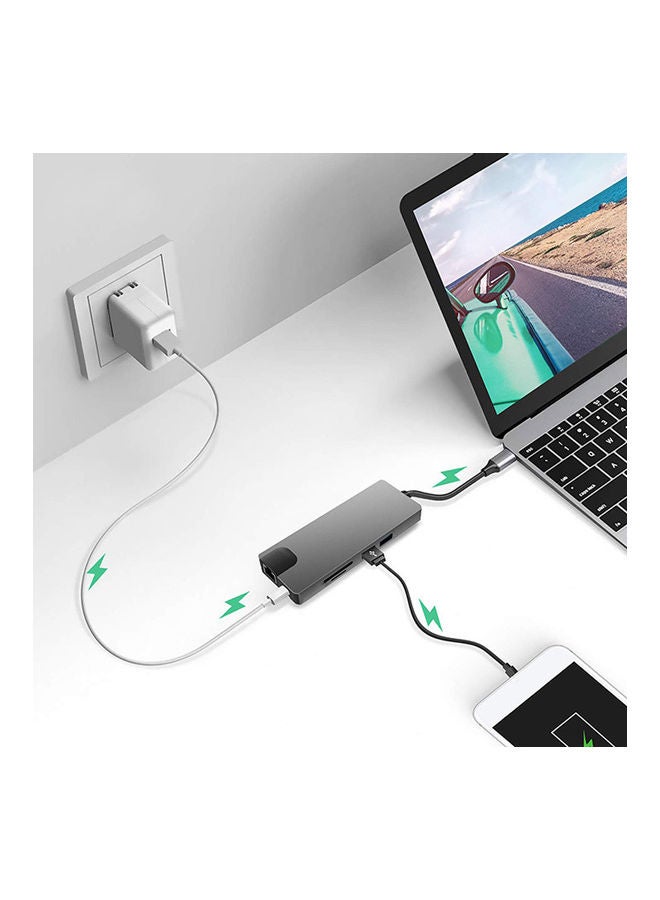 موزع منافذ 9 في 1 بمنفذ USB C. رمادي - Image 4