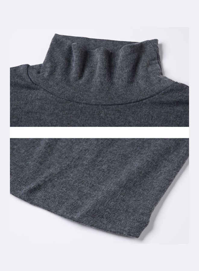 Long Sleeves Solid Pullover Dark Grey  - Image 3