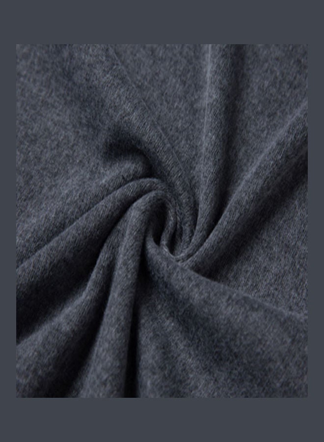 Long Sleeves Solid Pullover Dark Grey  - Image 4