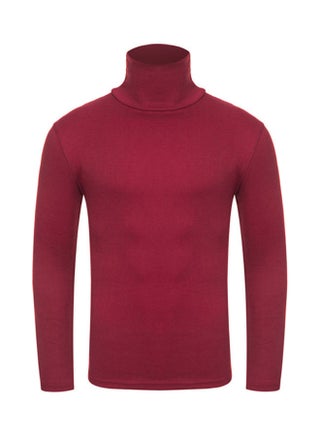 Long Sleeves Solid Pullover Wine Red - v1609348351/N43179408V_1