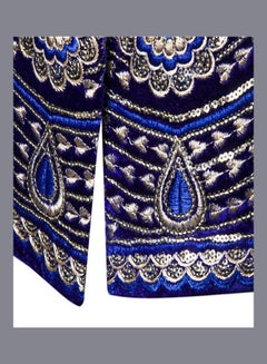 Generic Single Button Embroidered Suit Royal Blue  - Image 4