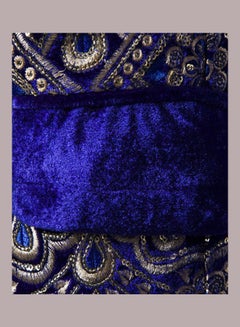Generic Single Button Embroidered Suit Royal Blue  - Image 5