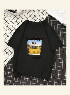 Printed T-Shirt Black/Yellow/Blue