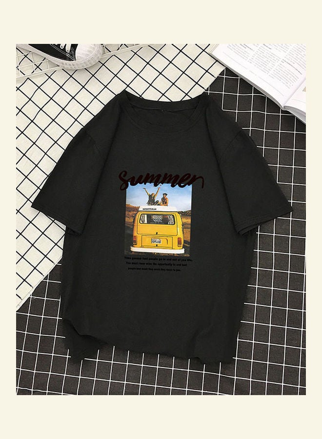 Generic - Printed T-Shirt Black/Yellow/Blue - Image 1