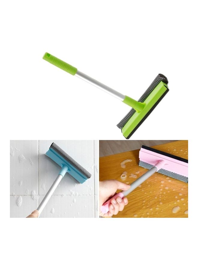 منظف زجاج مزدوج الجوانب بمقبض طويل أخضر/فضي 50x20x8سم - Image 2