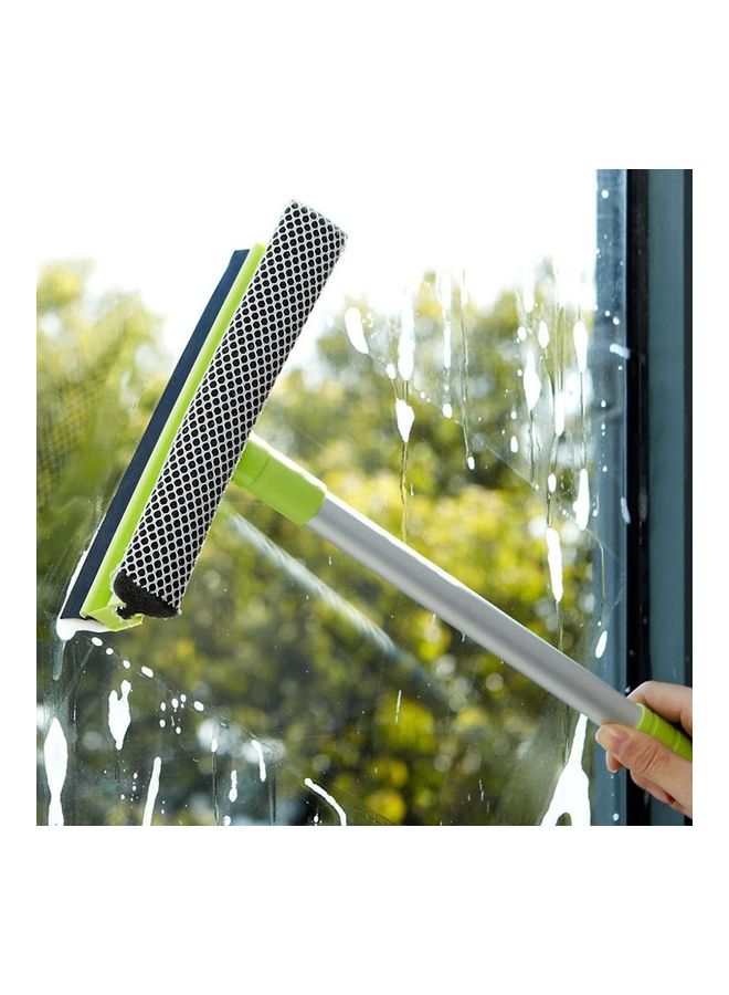 منظف زجاج مزدوج الجوانب بمقبض طويل أخضر/فضي 50x20x8سم - Image 1