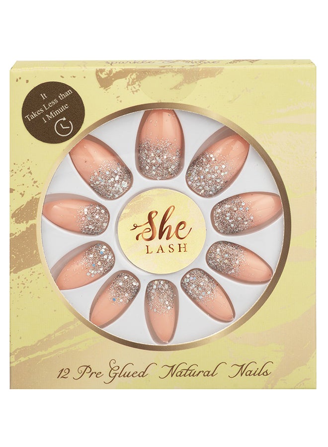 She LASH - Pre-Glued Artificial Nails Peach - Image 1