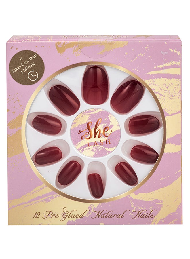 شي لاش أظافر صناعية موضع عليها اللاصق مسبقا كاندي مارون - Image 1