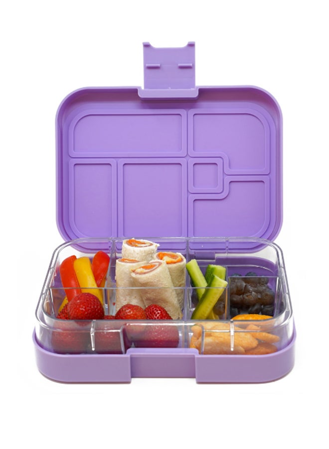 TINY WHEEL Bento Box Compact Durable Leak Proof Lunchbox With 6 Compartments Purple 22x16x5.5cm - Image 3
