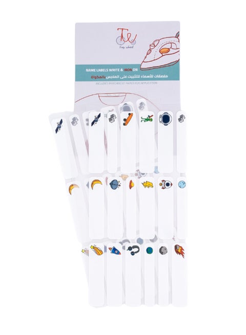 Self Laminating Iron On Name Label Sticker Set White