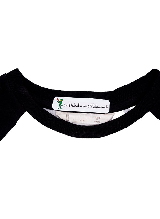 TINY WHEEL - Self Laminating Iron On Name Label Sticker Set White - Image 1