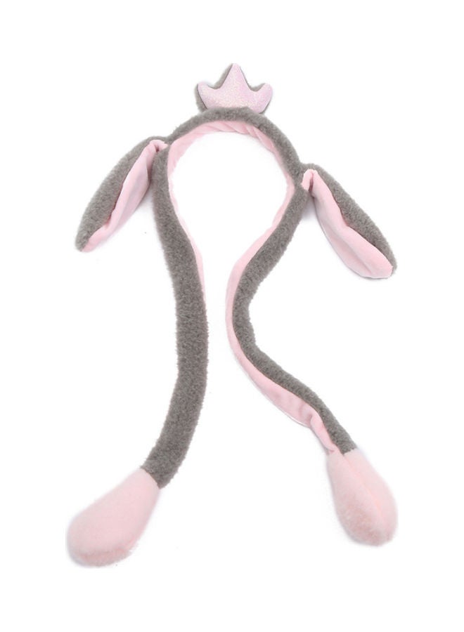 بيوينتي ربطة رأس بتصميم أذن أرنب متحركة رمادي / وردي - Image 1