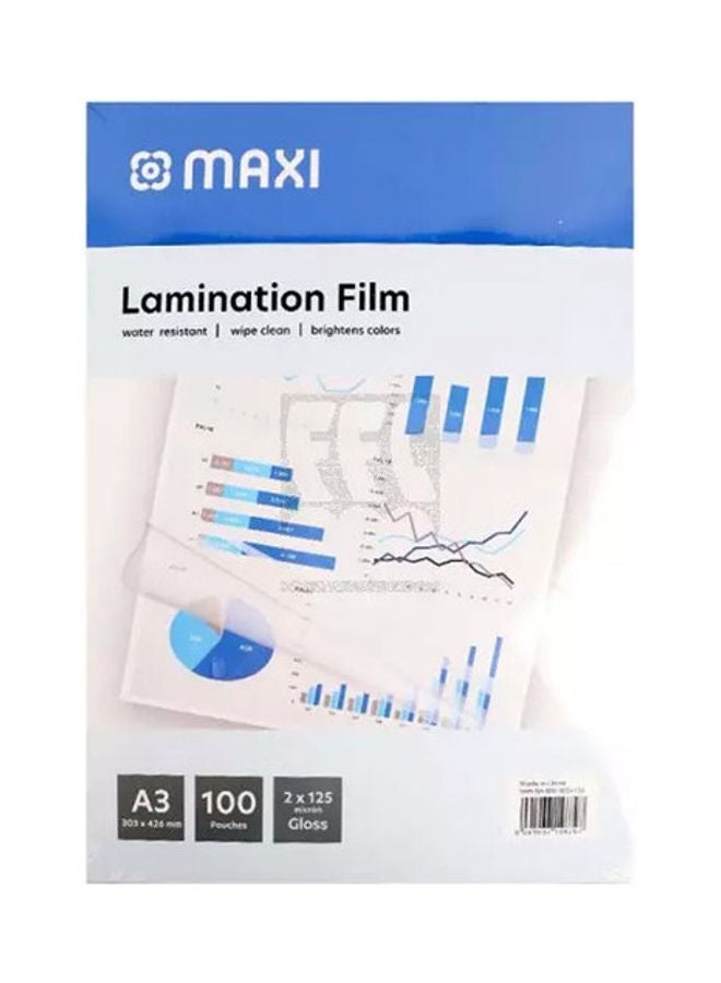 Maxi - 100-Piece Laminating Pouch Film Set Clear - Image 1