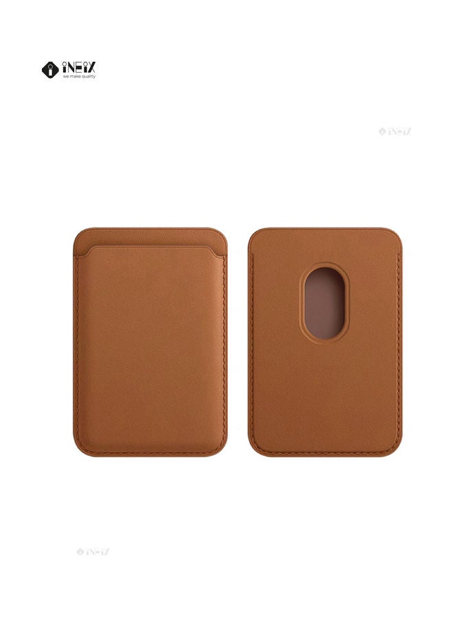 إينيكس حافظة بطاقات جلدية لهواتف أبل آيفون 12 ميني/12/12 برو/12 برو ماكس بني - Image 4