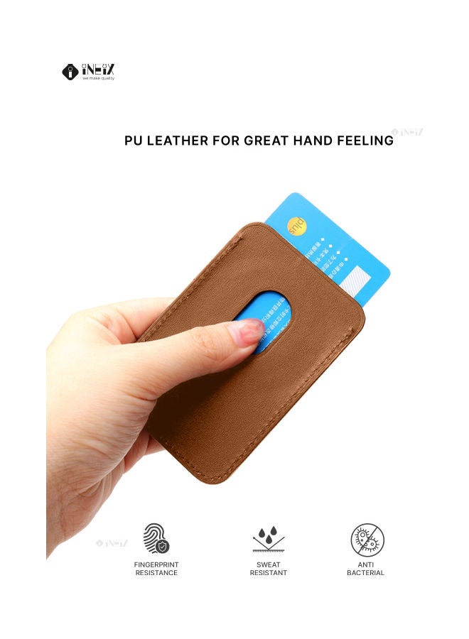 إينيكس حافظة بطاقات جلدية لهواتف أبل آيفون 12 ميني/12/12 برو/12 برو ماكس بني - Image 5