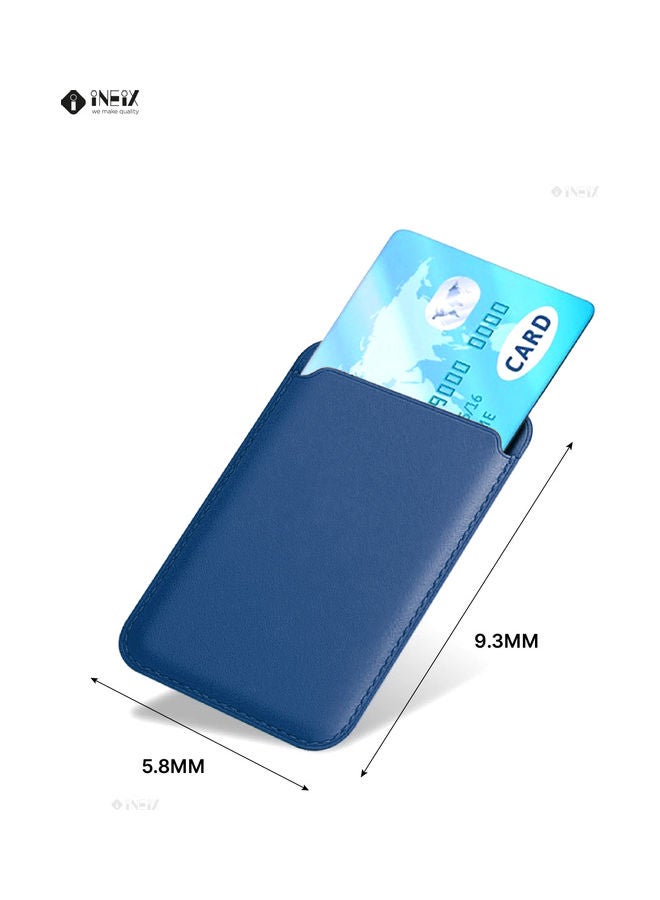 INEIX Leather Card Holder For Apple iPhone 12 mini/12/12 Pro/12 Pro Max Dark Blue - Image 2