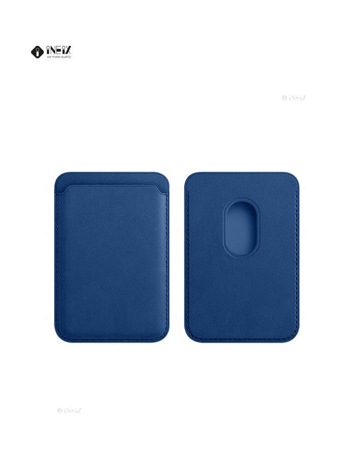 INEIX Leather Card Holder For Apple iPhone 12 mini/12/12 Pro/12 Pro Max Dark Blue - Image 4