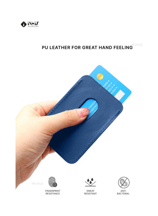 INEIX Leather Card Holder For Apple iPhone 12 mini/12/12 Pro/12 Pro Max Dark Blue - Image 5