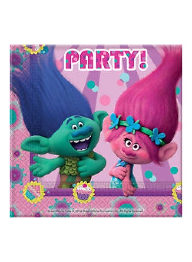 Procos 20-Piece Trolls Themed Paper Napkin Set 33x33cm