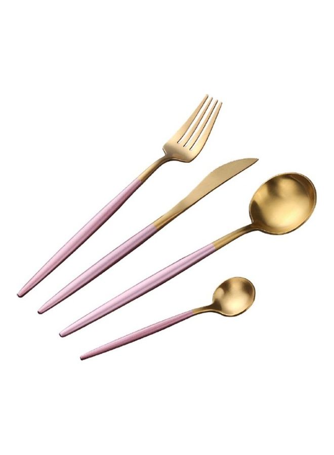 TD HOME 4-Piece Stainless Steel Cutlery Set Pink/Gold - Image 2