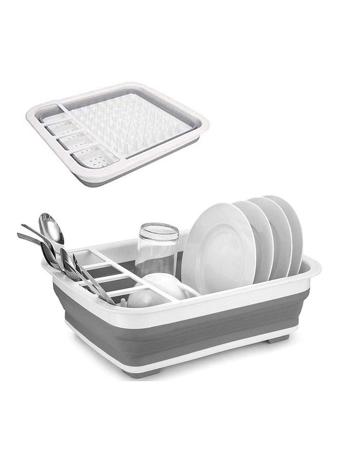 A TO Z Foldable Kitchen Drying Dish Rack Cutlery Holder Multicolour 36.3 x 33.1 x 5.8cm  - Image 2
