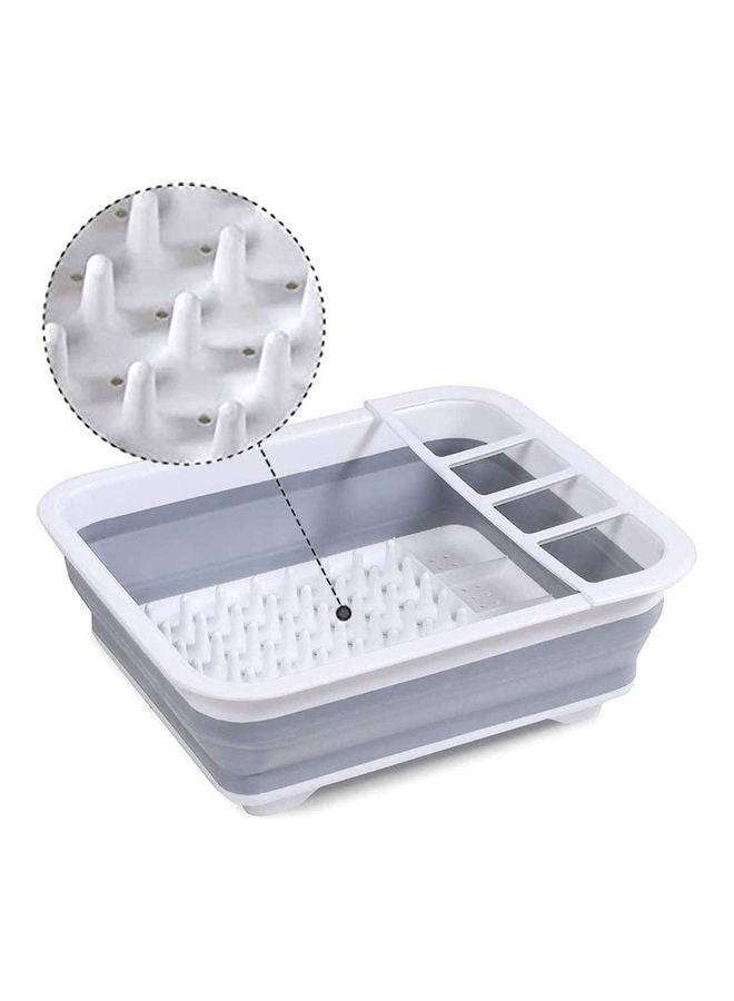 A TO Z Foldable Kitchen Drying Dish Rack Cutlery Holder Multicolour 36.3 x 33.1 x 5.8cm  - Image 1