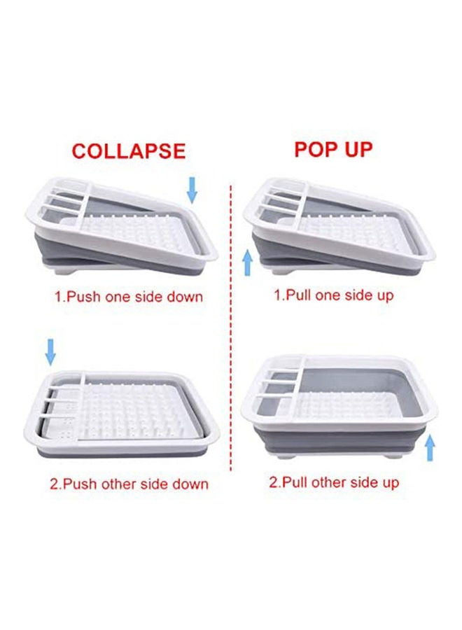 A TO Z Foldable Kitchen Drying Dish Rack Cutlery Holder Multicolour 36.3 x 33.1 x 5.8cm  - Image 3