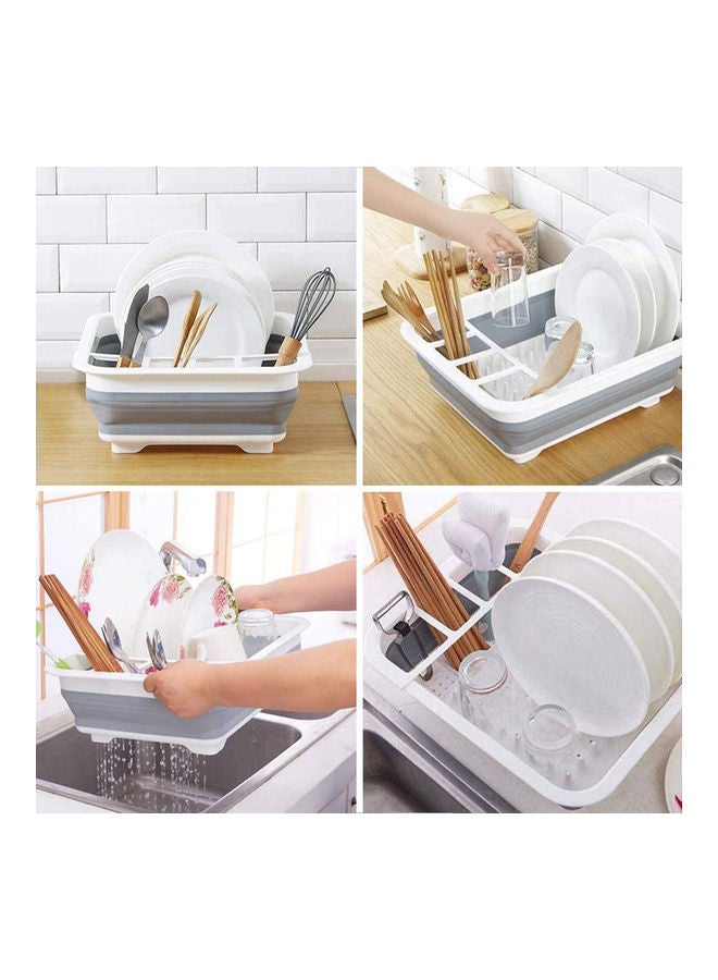 A TO Z Foldable Kitchen Drying Dish Rack Cutlery Holder Multicolour 36.3 x 33.1 x 5.8cm  - Image 5