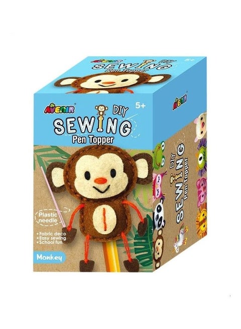 Monkey Shaped Pen Topper Sewing Toy
