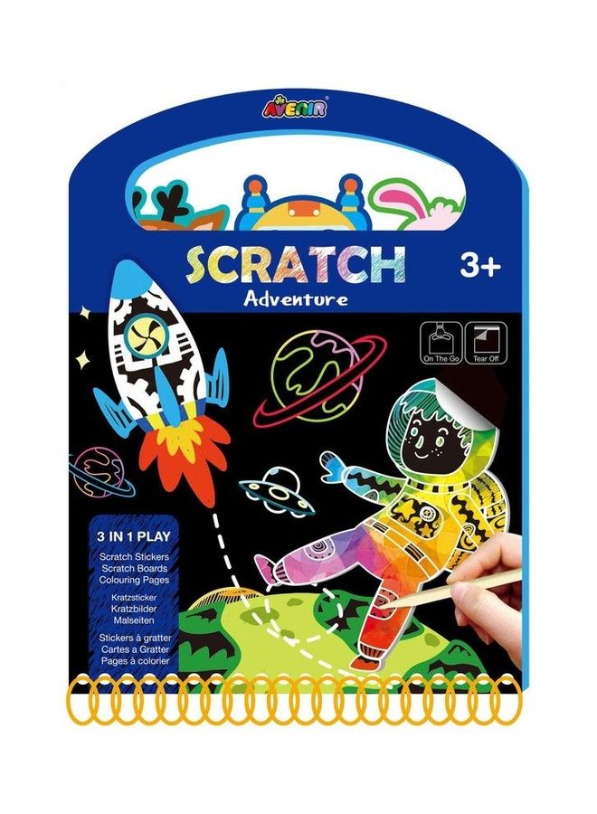 Avenir 47-Piece 2 In 1 Adventure Scratch Painting Book 