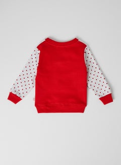 Moms Love Baby Kittie Face Sweatshirt Red  - Image 2