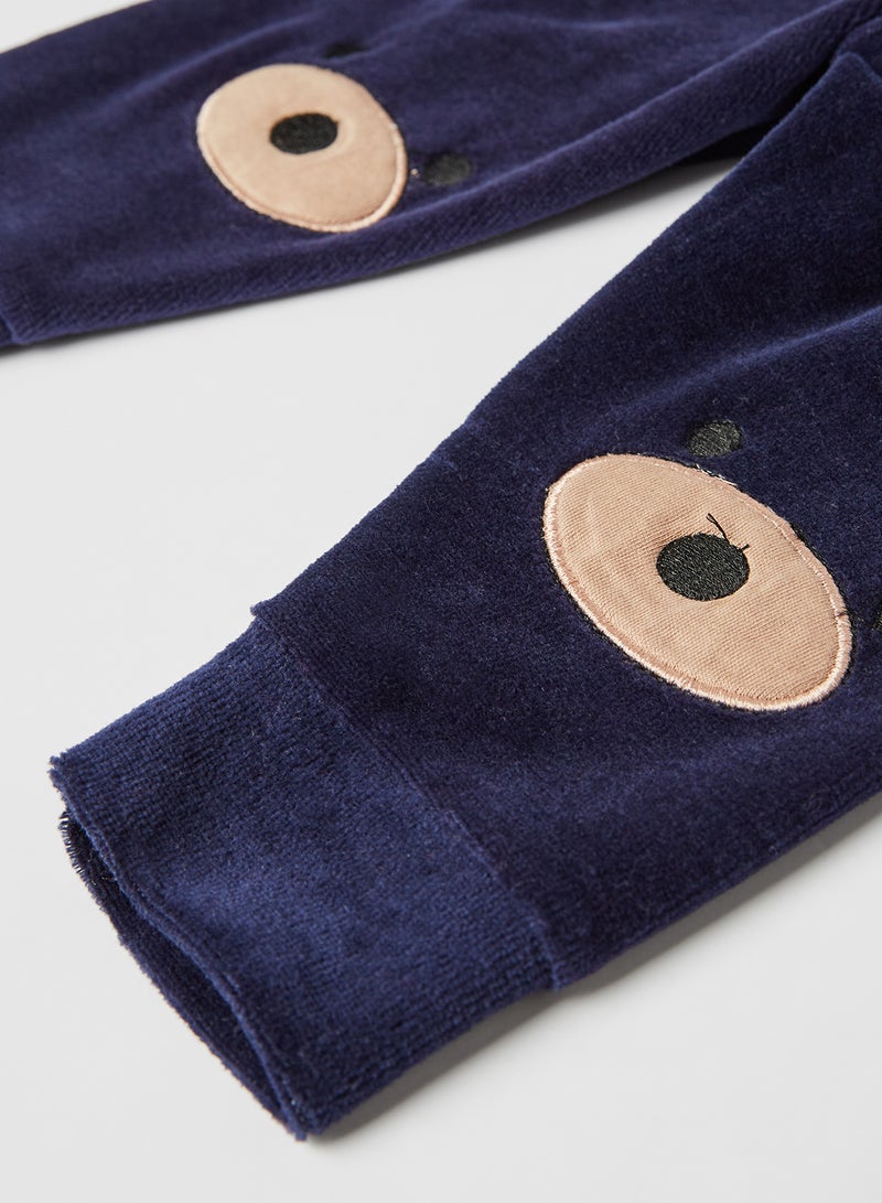 Moms Love Baby Boys Bear Face Pants Set Navy - Image 4