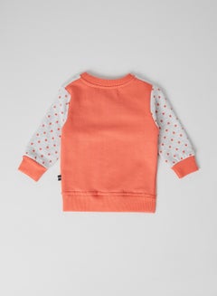 Moms Love Baby Boys Bear Face Sweatshirt Coral  - Image 2
