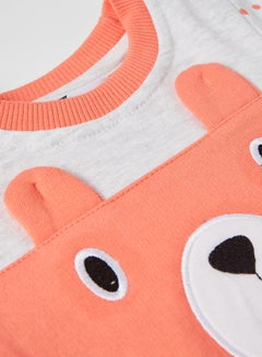 Moms Love Baby Boys Bear Face Sweatshirt Coral  - Image 3