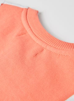 Moms Love Baby Boys Bear Face Sweatshirt Coral  - Image 4