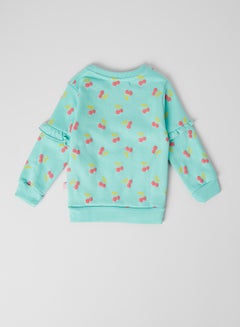 Moms Love Baby Cherry Print Sweatshirt S.Green  - Image 2