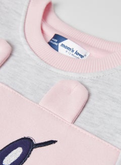 Moms Love Baby Kittie Face Sweatshirt Lt.Pink  - Image 3