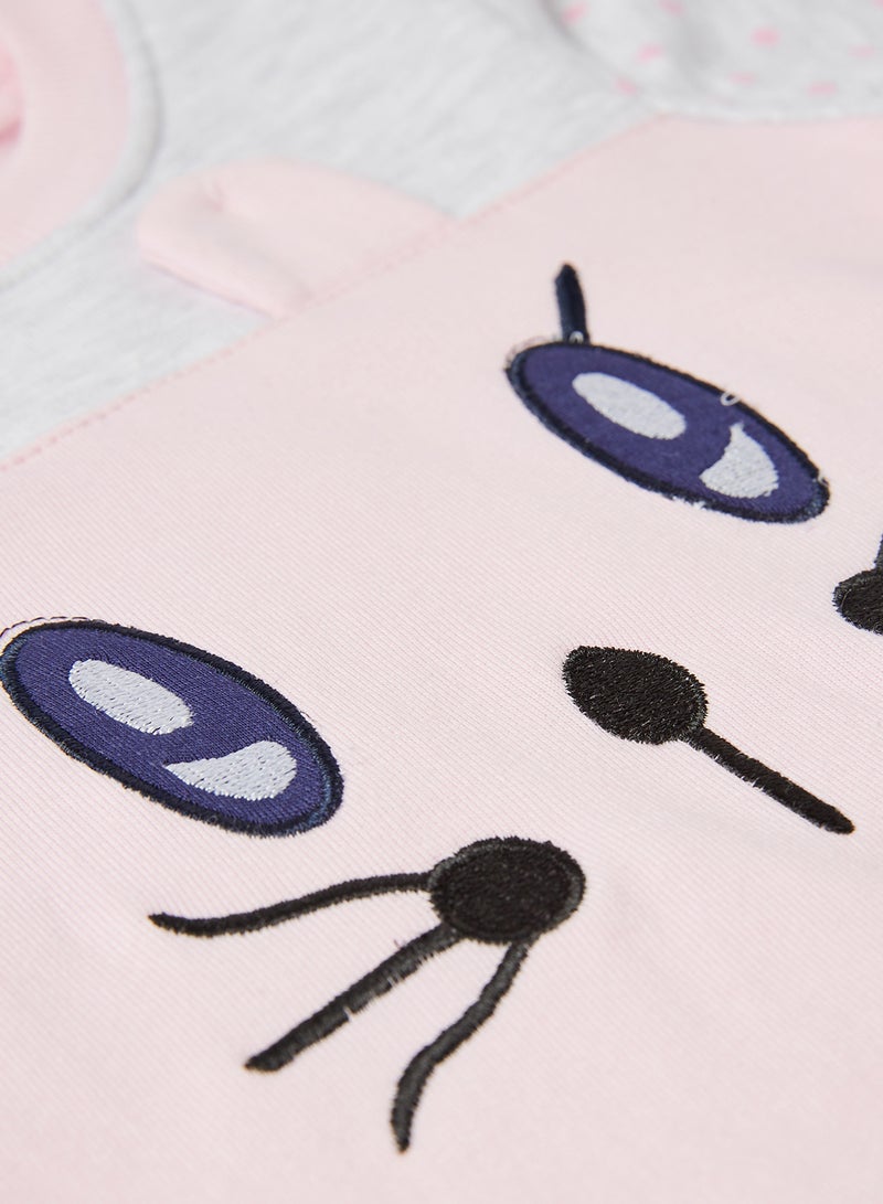 Moms Love - Baby Kittie Face Sweatshirt Lt.Pink - Image 1