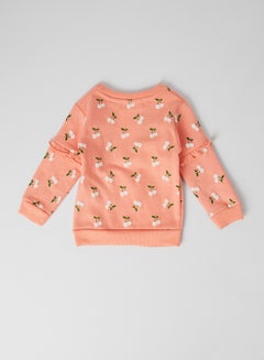 Moms Love Baby Cherry Print Sweatshirt Peach  - Image 2