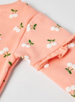 Moms Love Baby Cherry Print Sweatshirt Peach  - Image 4