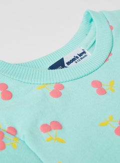 Moms Love Baby Cherry Print Sweatshirt S.Green  - Image 3