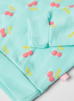 Moms Love Baby Cherry Print Sweatshirt S.Green  - Image 4